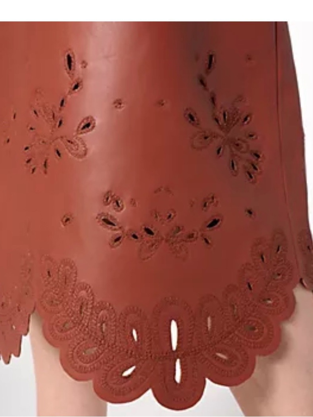 Great Fall look! American Leather Co Scalloped Hem Midi Skirt in Brown - Picture 2 of 14